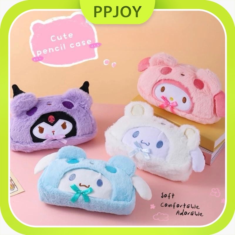 

Tas pena kartun berbulu hati gadis / anjing kayu manis Melody / kapasitas besar yang lucu / tas alat tulis bergaya Jepang / tas penyimpanan / tas kosmetik