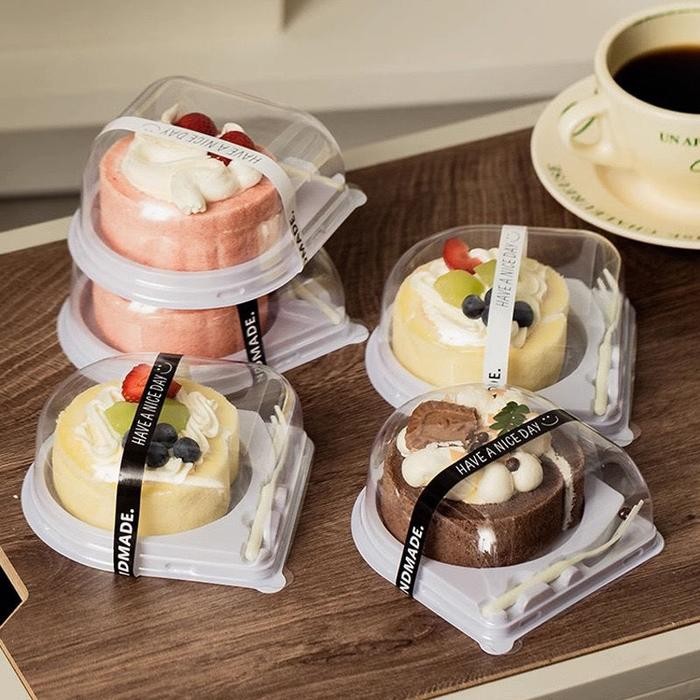 

Sale 10pc tray mika kue box kotak slice cake dessert tray kue potong bolgul - mika garpu, tutup bulat Terlaris