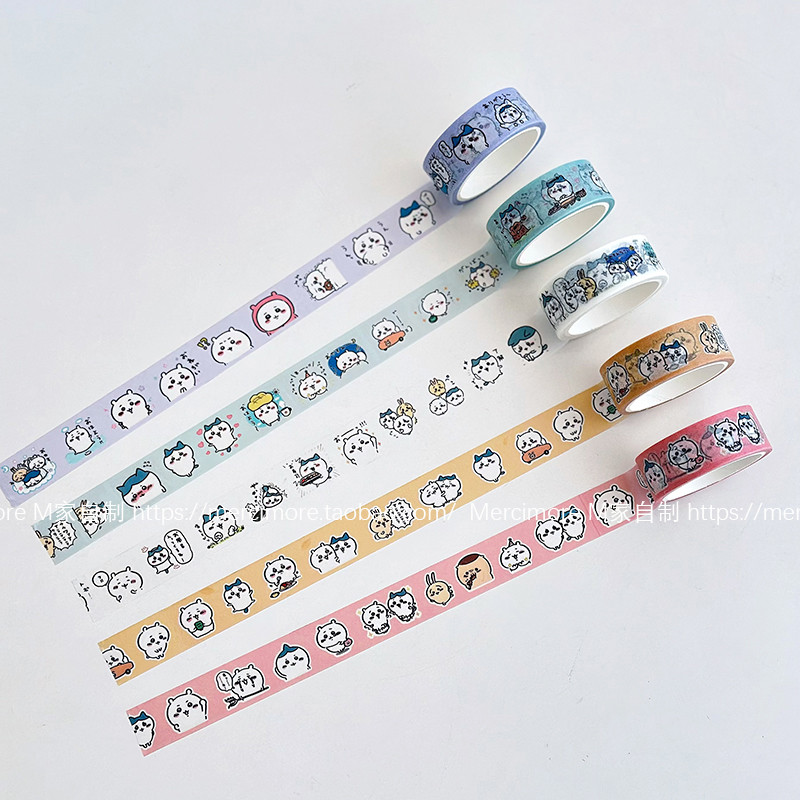 

Chiikawa Paper Sticker Tape Cartoon Ins Popular Kawaii Hachiware Usagi Manual Sticker Tape Handbook Material Decorate Girl Gift