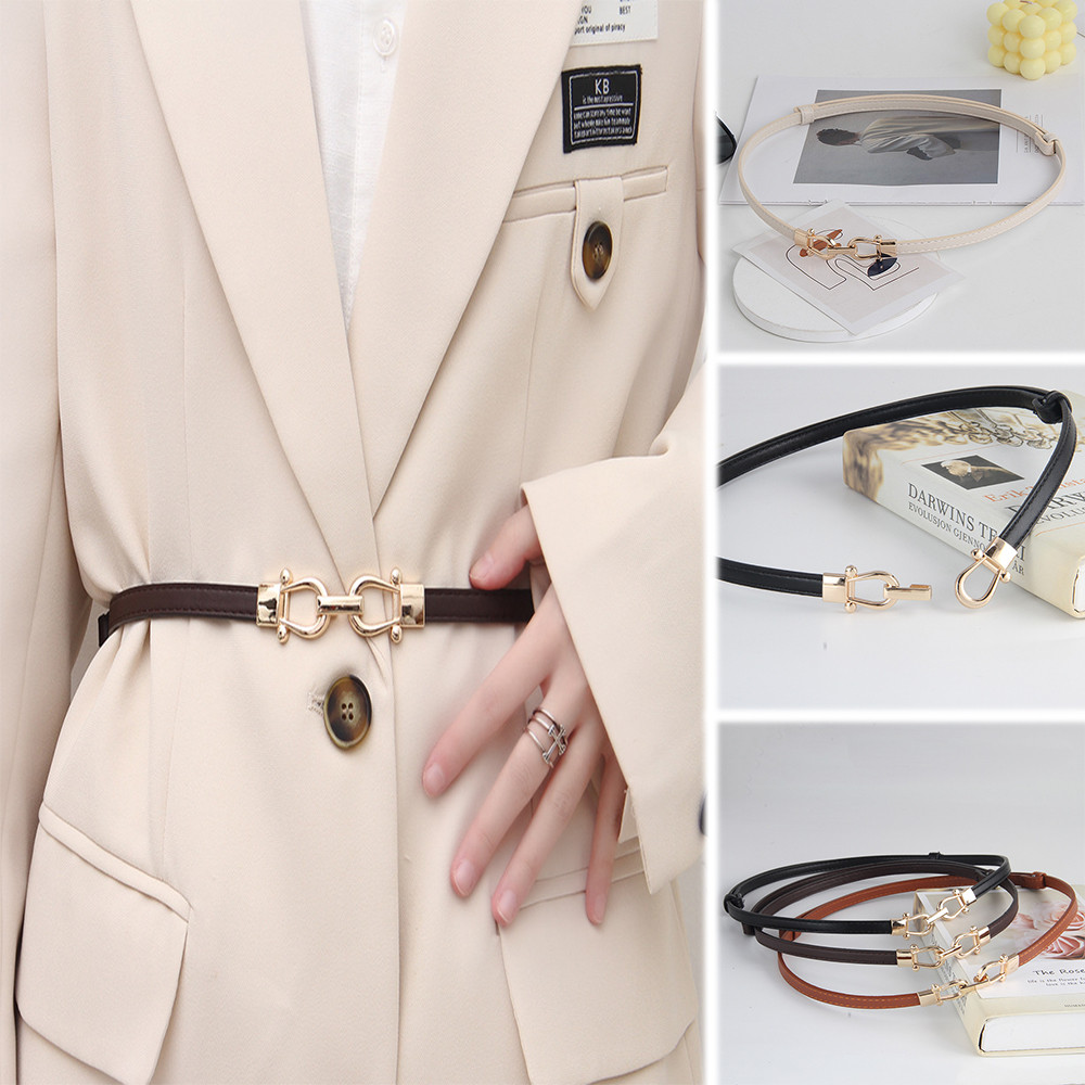 Sabuk Wanita Korea - Ikat Pinggang Tipis Adjustable, Cocok untuk Dress & Jas, Free Packaging