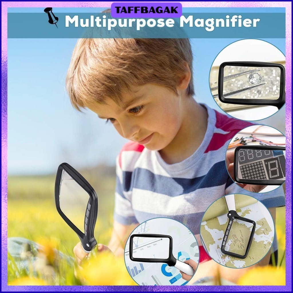 

Kaca Pembesar Handheld Magnifiying Glass Lup 3X with LED - 10863