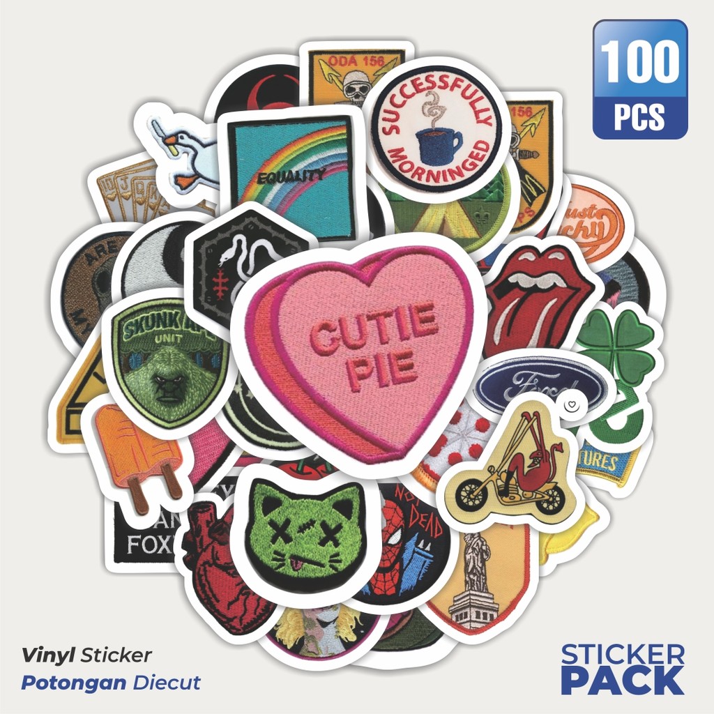 

Super Hemat! 100 PCS Stiker Patch V19 Waterproof Aesthetic- Untuk Laptop, Motor, dan Helm - Paper Stationery Pack