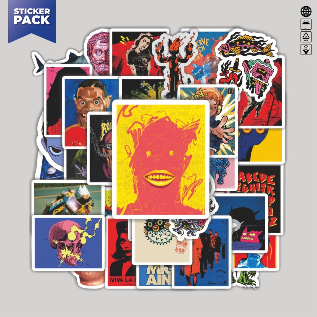 

[100PCS]Stiker Pack Stiker Random V7 Aesthetic Vinyl Anti Air Dekorasi Sticker Laptop Buku Journal Koper Helm Casing HP Gitar Helm Skateboard