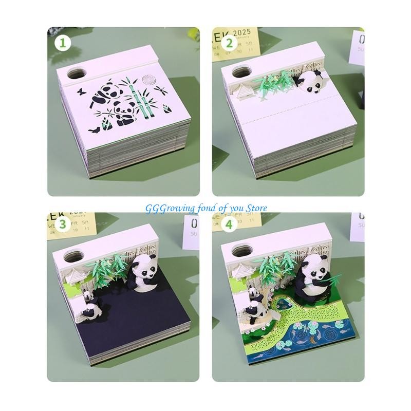 

H9EB Paper Cutout Calendar Timepiece Calendar Tearable Daily Page for Note Memos