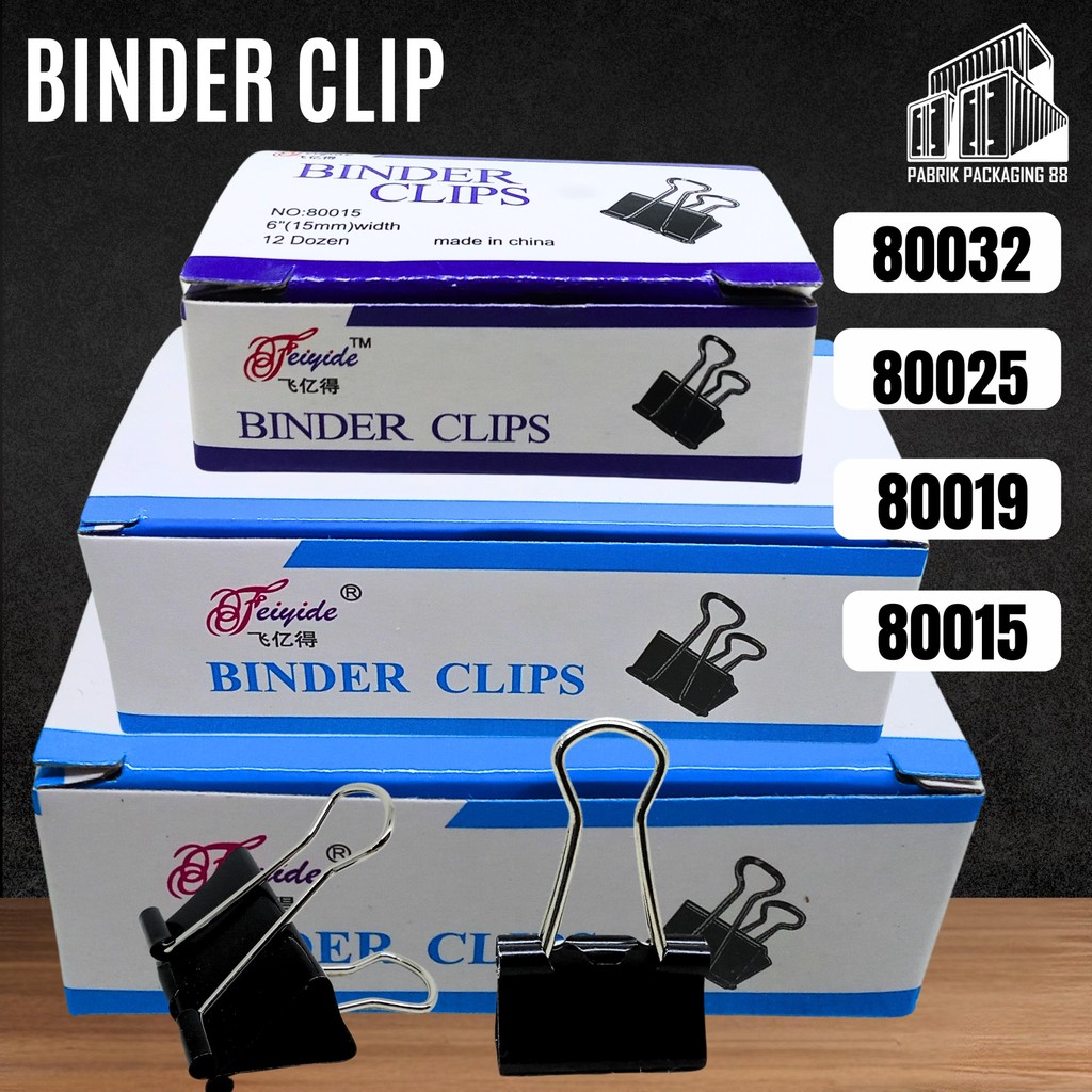 

1 Box 12 Pcs Binder Klip 105 107 111 155 Clip Penjepit Kertas Binder 51MM Bukan Joyko 1Dozen