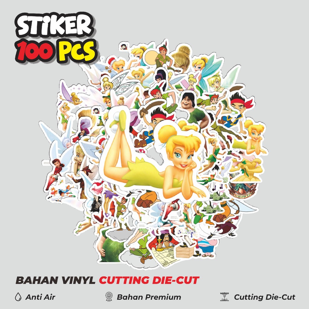 

Terbaru! 50 pcs Stiker Tinker Bell V1 Dekorasi Lucu Kreatif untuk Notebook, Skateboard, HP