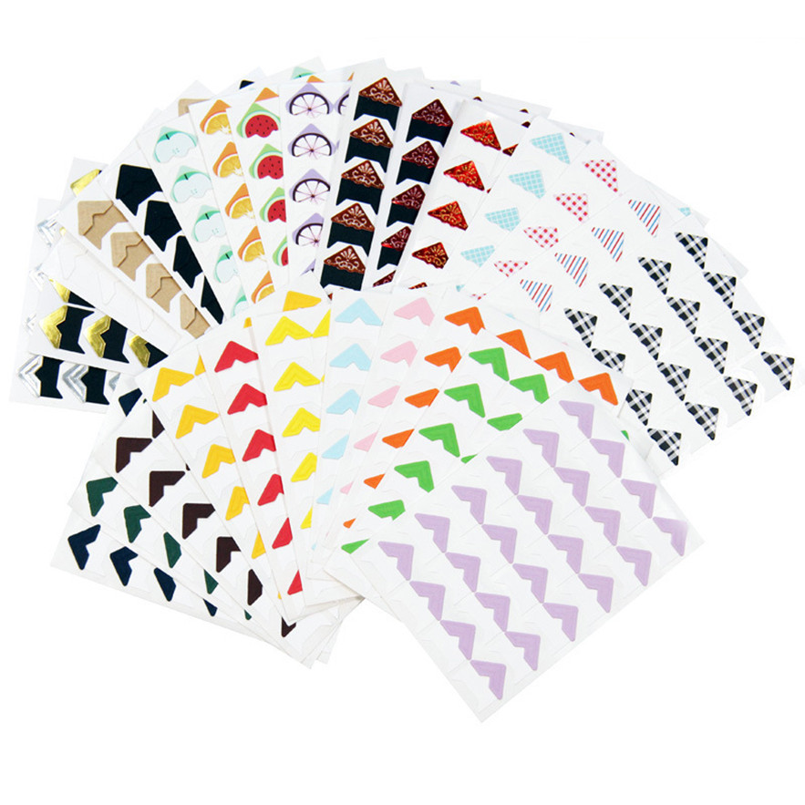

5 Pcs/ 120 Pcs Colorful Craft Paper corner stickers DIY Handmade Scrapbook Props Decor Album Photo Tools
