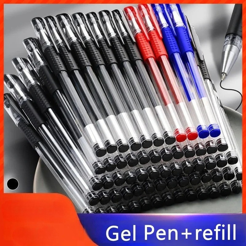 

35/25pcs Gel Pen Set School Supplies Black Blue Red Ink Color 0.5mm Ballpoint Pen Kawaii PenWriting Tool School OfficeStationery