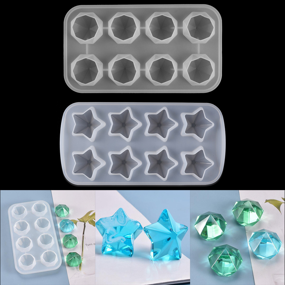 

3D Diamond Star Shape Silicone Mold Pendant Epoxy Resin Casting Mould for DIY Resin Crafts Jewelry Making Accessories Tools