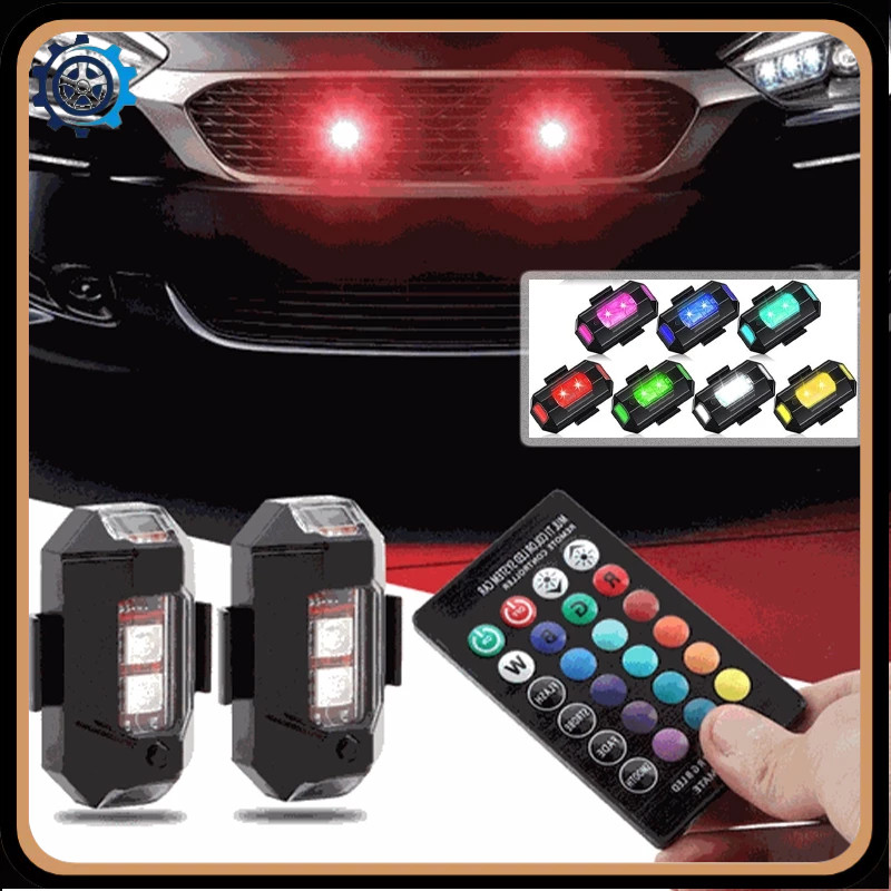 Lampu Strobo LED 7 Warna Universal Lampu LED Kedip Pesawat RGB Safety Sein Dip Motor Mobil