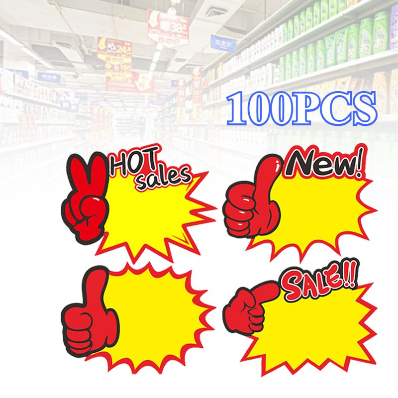 

100Pcs Label Harga Pop Card Kertas Harga Promo Pop Card Price Tag Kartu Promosi Sale Kertas