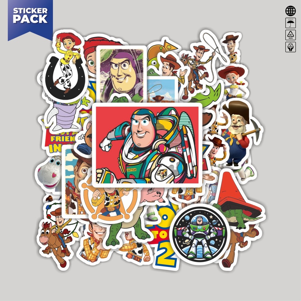 

[100PCS]Stiker Pack Stiker Disney Series Toy Story Karakter Mix 2 Aesthetic Vinyl Anti Air Dekorasi Sticker Laptop Buku Journal Koper Helm Casing HP Gitar Helm Skateboard