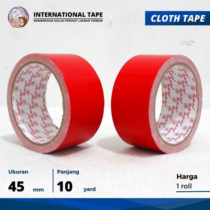 

LAKBAN KAIN WARNA BODHI TAPE 45 X 10 YARD - Merah