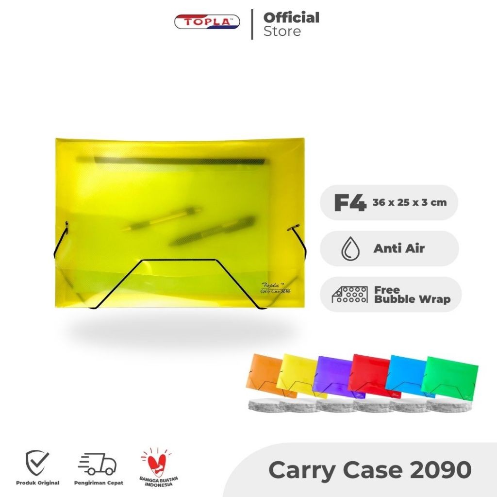 

Carry case file folder tas wadah dokumen kertas kantoran ukuran folio tebal anti air Topla