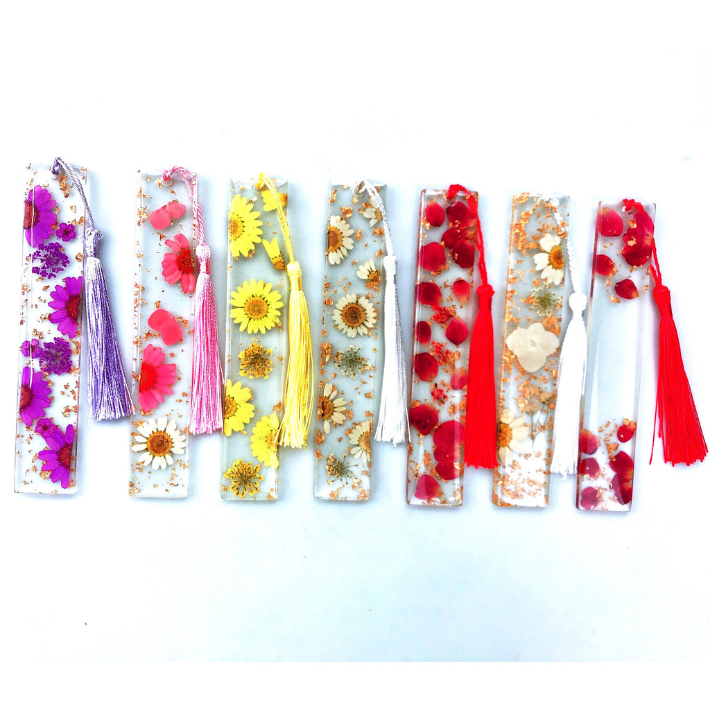 

Dried Flower Resin Bookmarks With Tassel Creative Transparent Book Markers For Students Teachers Index Tags Stationery Supply
