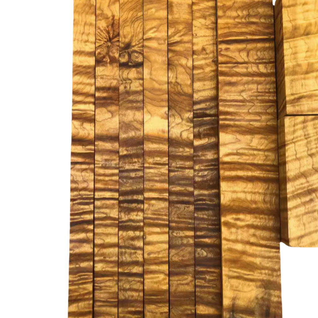 

L:300/350mm Myanmar golden nanmu Water ripple premium wood Wooden handicrafts made from raw wood materials Carving DIY material