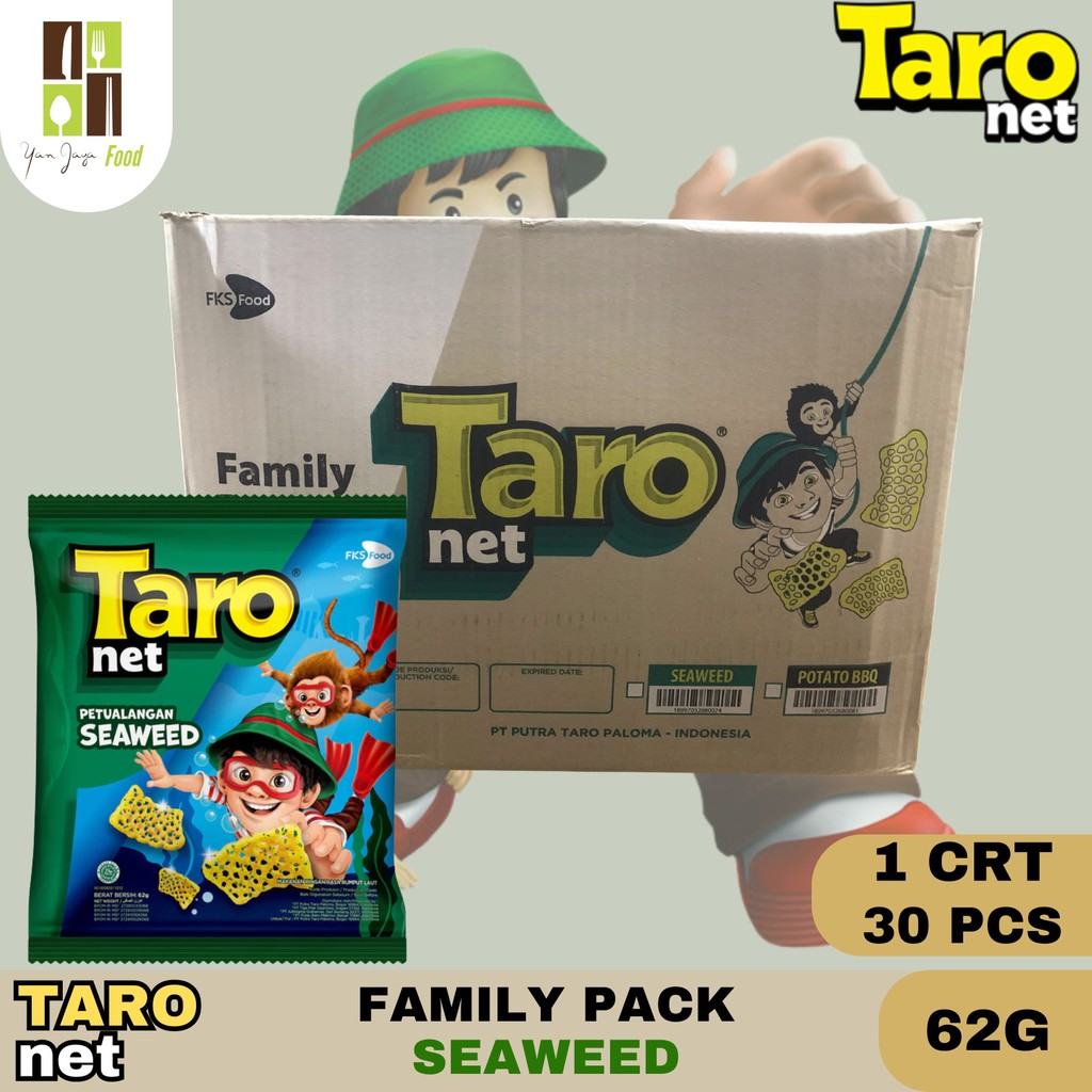 

Taro Net Snack 62g - 1 CRT/ 30 PCS / Taronet / Snack Kentang / Rasa BBQ / Seaweed / Mix Teriyaki / Cemilan