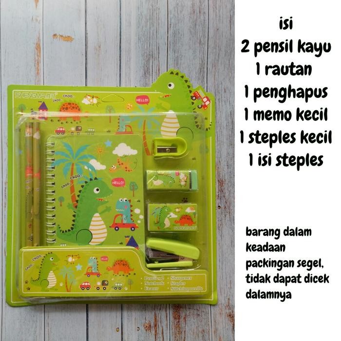 

paket alat tulis study set karakter dinosaurus dino dinosaurs