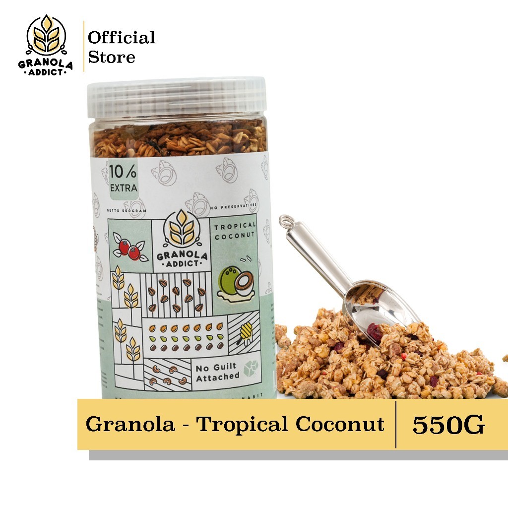 

Granola Addict - No Sugar Tropical Coconut 550G (500G EXTRA + 50G)