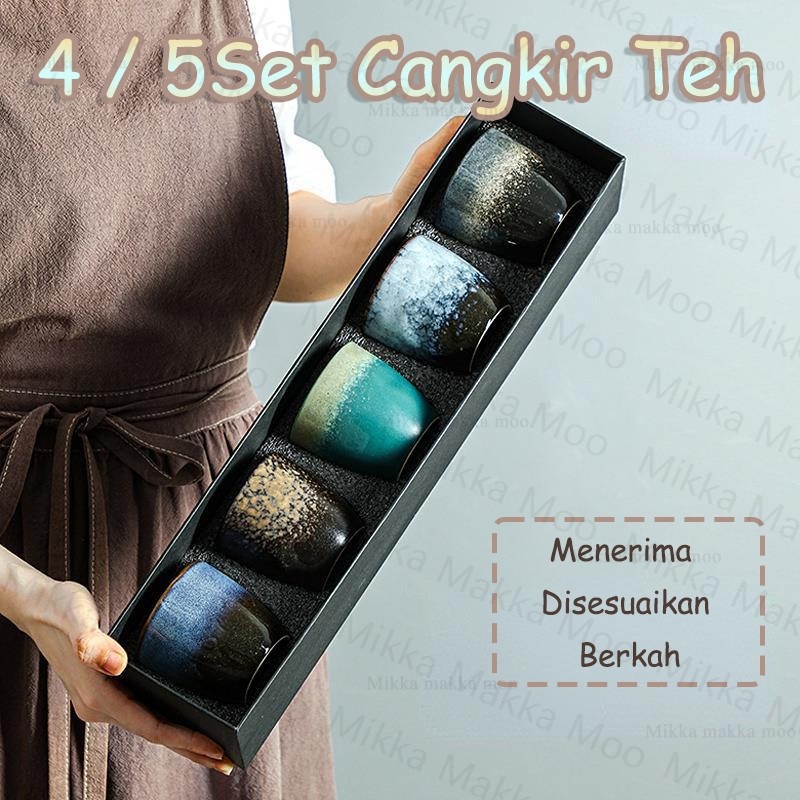 

4 / 5 Pcs Set Cangkir Teh Set Kotak Hadiah Cangkir Teh Cangkir Teko Pot Set Keramik Hampers Gelas Souvenir Mug Teh Kopi EID Hari Raya Idul Fitri Set Cangkir Teh Aesthetic Rustic Tea Time Set Cangkir Keramik Cantik