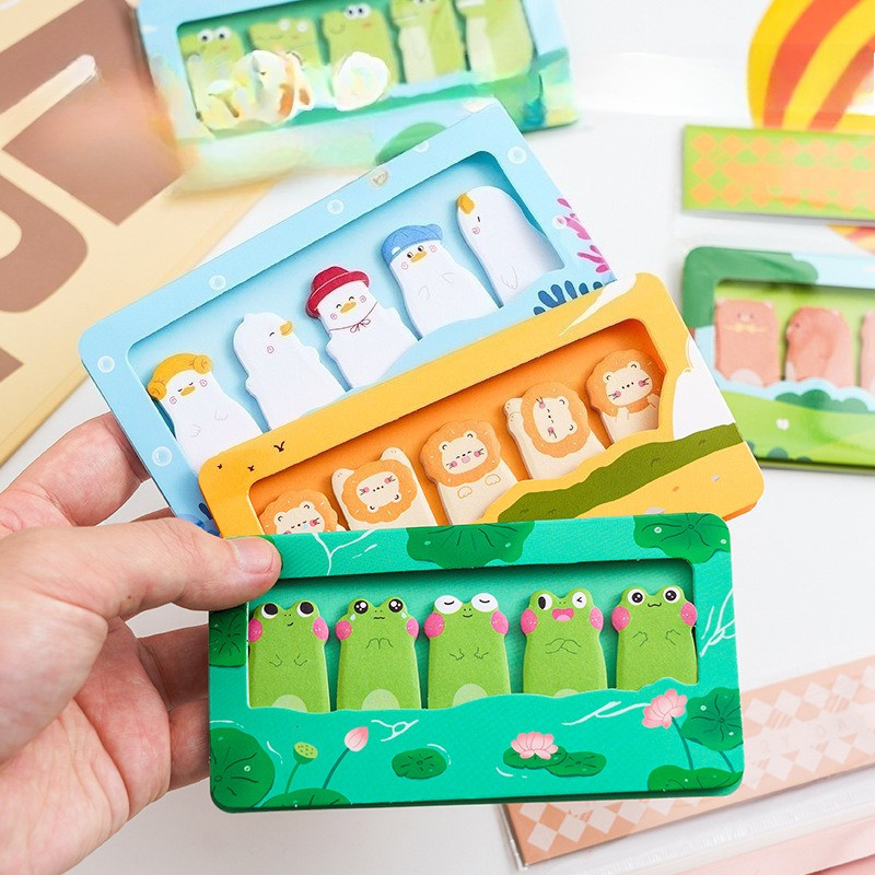 

150sheets Animal Thumb Sticky Note Cute Cartoon Creative Index Sticky Ins High-value Message Post Memo Pad N Times Sticky
