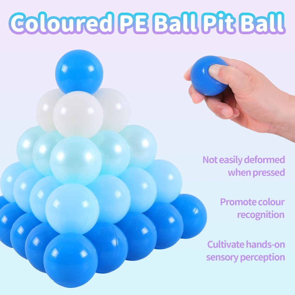 

Thicken Soft 2.16 Inches 100pcs/bag Plastic Ball Pit Balls Pearl Multicolor with Bag Toy Balls for Kids Party Events Birthday