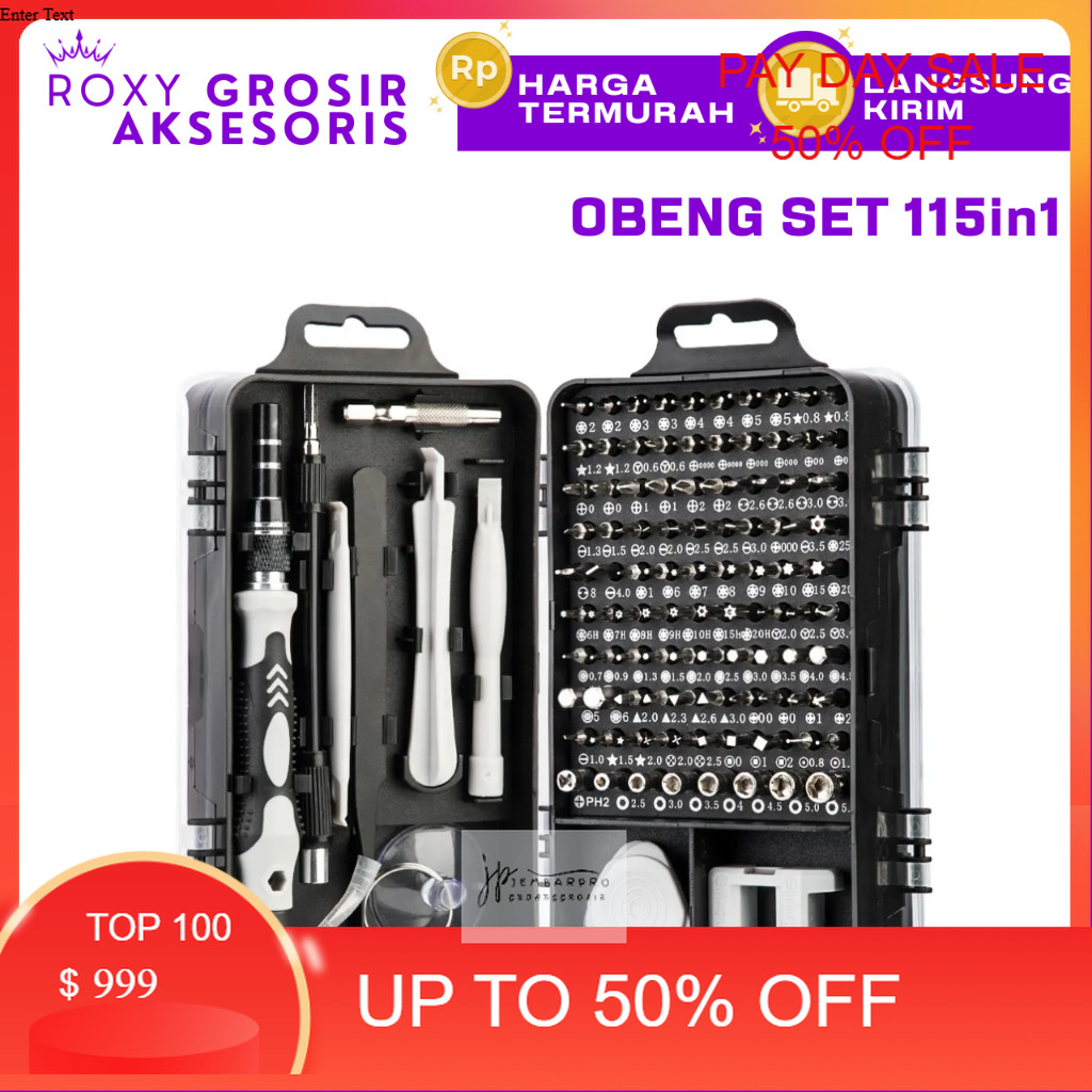 Obeng Set Lengkap 115 in 1 Set Obeng Super lengkap multifungsi obeng service hp laptop reparasi