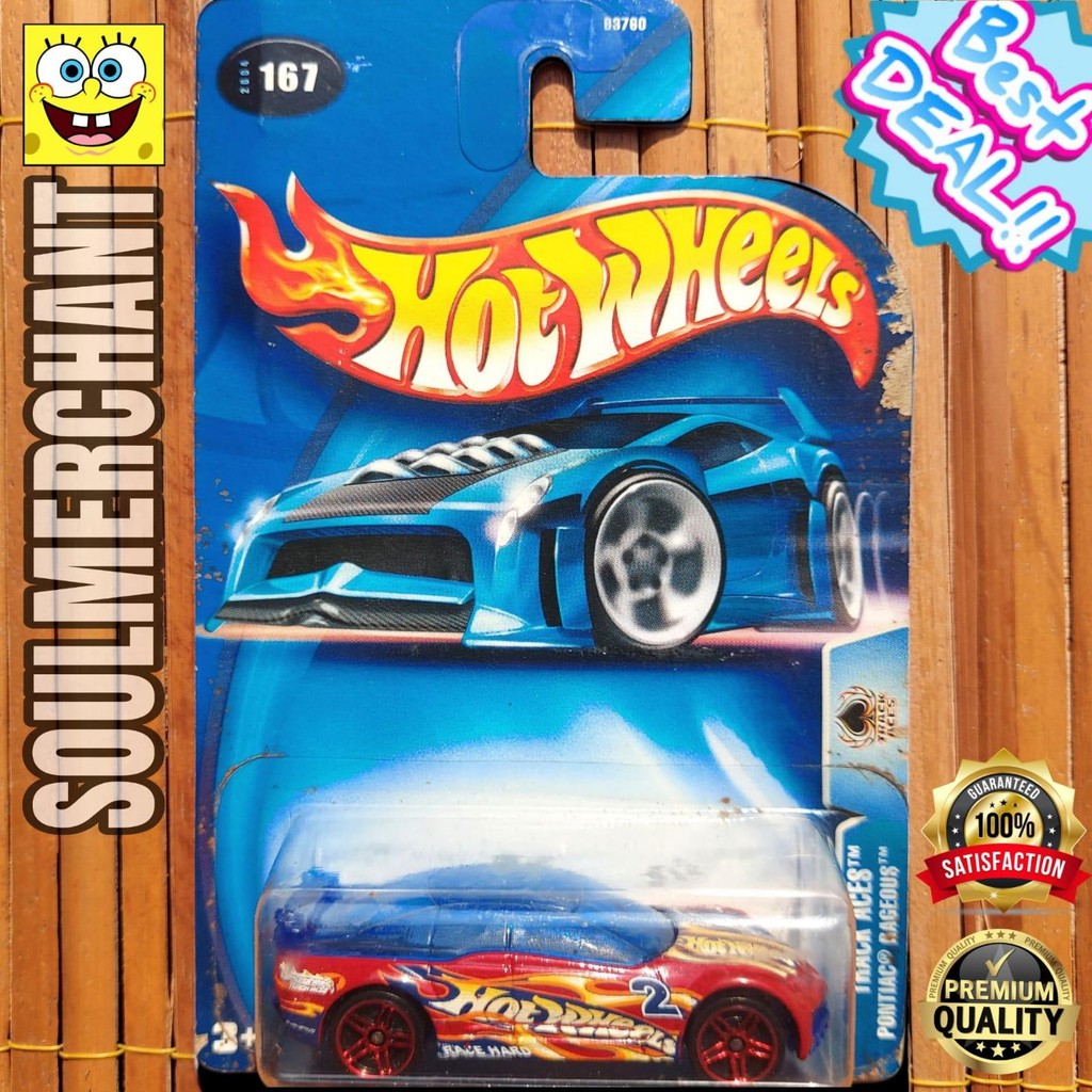 Hot Wheels Pontiac Rageous Merah Track Aces Diecast Race Car Track Original