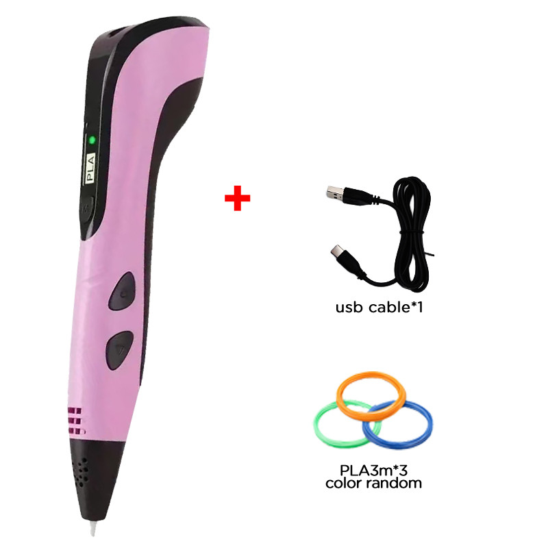 

2025 Children 3D Printing Pen with LED Screen 100M PLA Power Adapter Travel Box Christmas Birthday Gift 3D Pen Set For Kids.