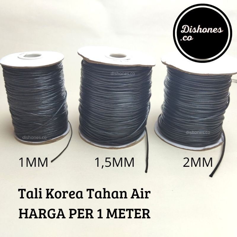 

PROMO !!!! (Per Meter) Tali Korea 1mm 1.5mm 2mm - Tali Korea Anti Air Per Meter - Tali Korea - Gelang Tali Hitam Polos - Tali Korea Hitam