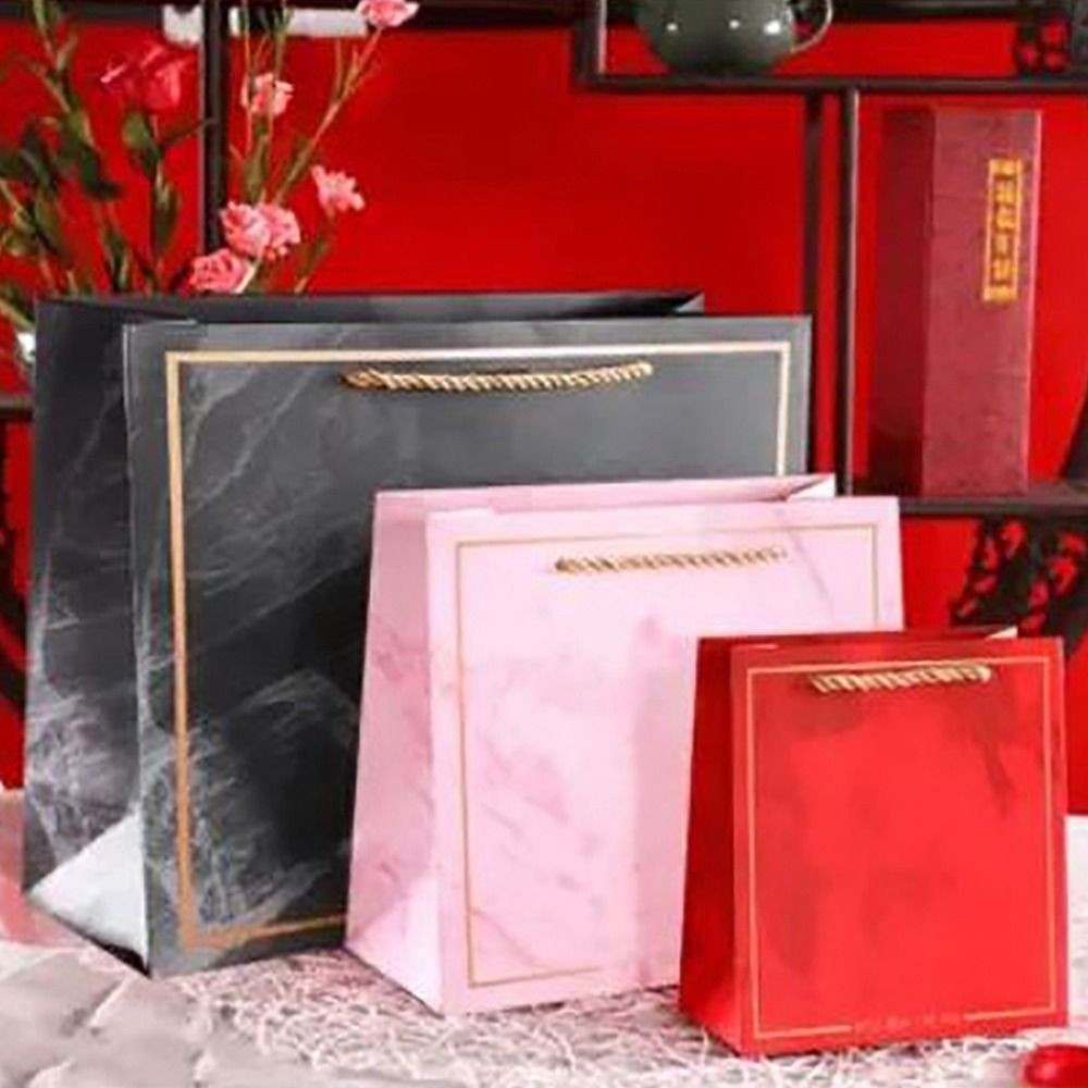 

S/M/L Marbled Candy Package Wedding Paper Packing Boxes Birthday Present Valentines Day Party Gift Bag Flower Candy Storage Bag