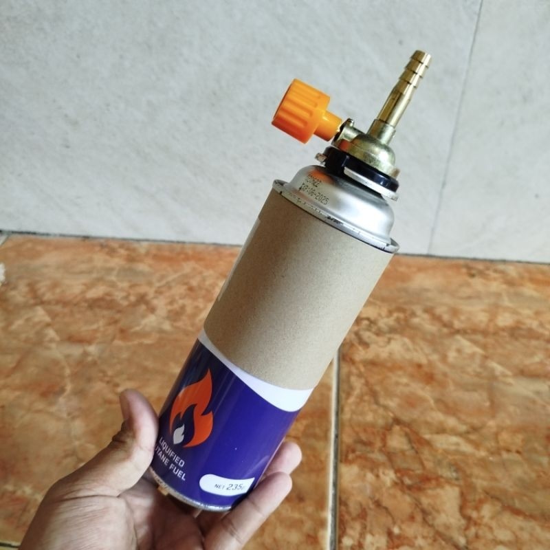 Kran konektor gas kaleng portable untuk refil isi ulang menggunakan selang kompor gas