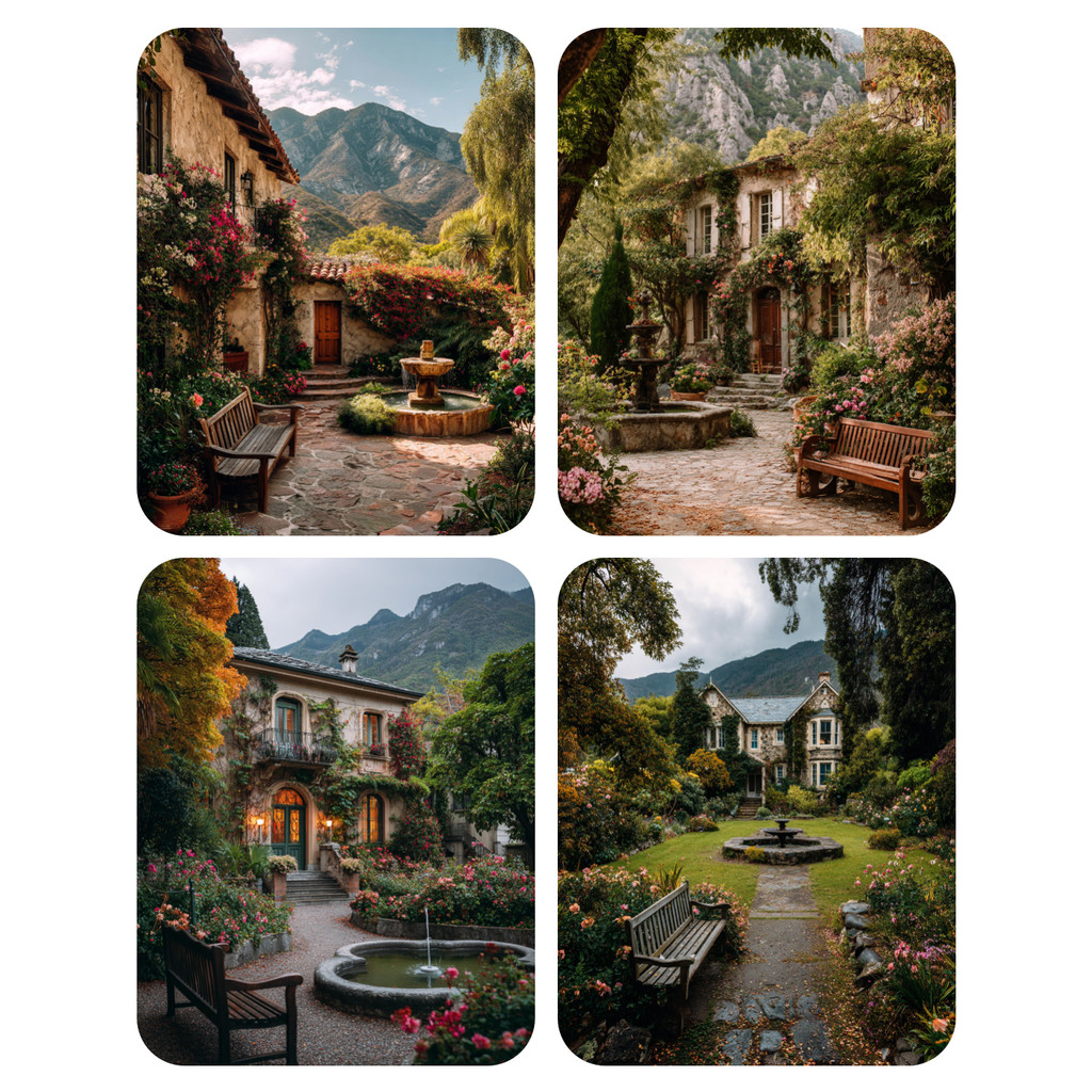 

Hand Paint The courtyard at the foot of the mountain Painting By Numbers Kit DIY Acrylic Artwork Canvas Art Gift Home