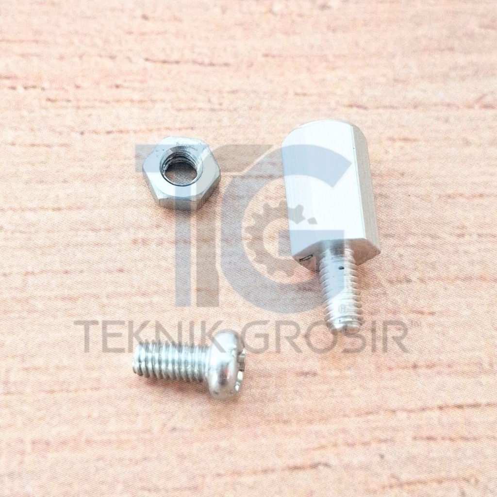 Spacer PCB 1cm 1 Set - Dudukan Warna Silver untuk Papan PCB