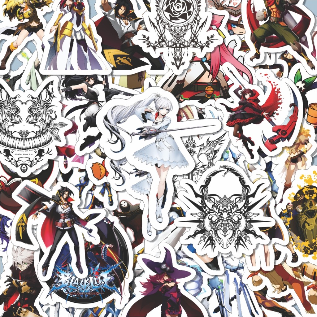 

100PCS Lucu Stiker Game Series Blaz Blue Karakter Mix 5 Stiker Aesthetic Stiker Anti Air Stikers Berperekat Waterproof sticker decal buat Motor Helm Buku Journal Koper Casing HP Laptop Botol Minum Hadiah anak