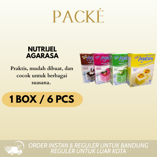 

Nutrijel Agarasa/Agar-Agar Rasa Coklat/Vanila/Strawberry/Melon BOX/6PCS