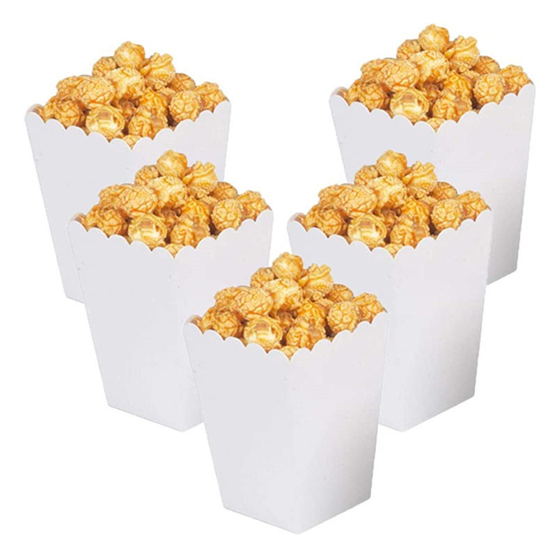 

10pcs/set Disposable Pure Mini Paper Popcorn Box Snack Candy Box Gift For Wedding Birthday Party Treat Supplies