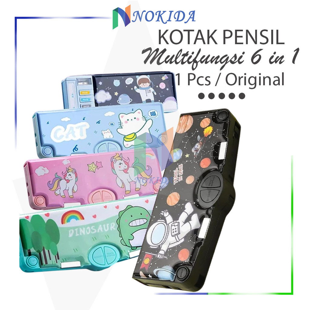 

Nokida Kotak Pensil Lengkap Unik 1 Set [6 In 1] / Pencil Case Multifungsi / Tempat Pensil Lengkap Rautan Penggaris Gunting Penghapus Kertas Jadwal Solasi / Tepak Lucu