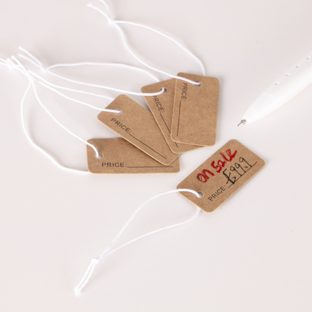 

1000pcs Kraft Brown Paper Price Tag Brown Kraft Paper Small Tag For Jewelry Price Display