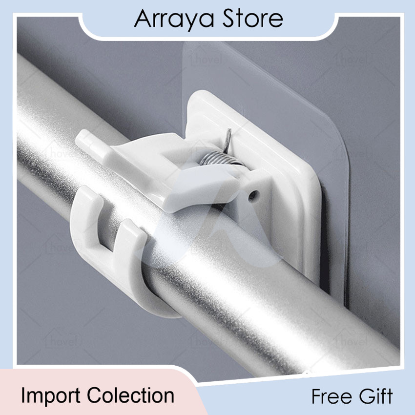 Magic Hook Tempel Dinding Perekat Tiang Gorden Anti Air 【Arraya Shop】