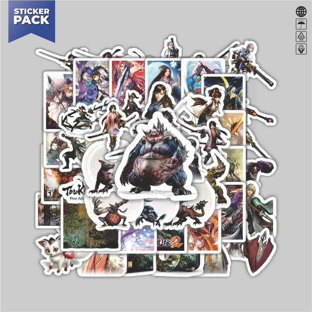 

[100PCS]Stiker Pack Stiker Game Series Toukiden Karakter Mix 1 Aesthetic Vinyl Anti Air Dekorasi Sticker Laptop Buku Journal Koper Helm Casing HP Gitar Helm Skateboard