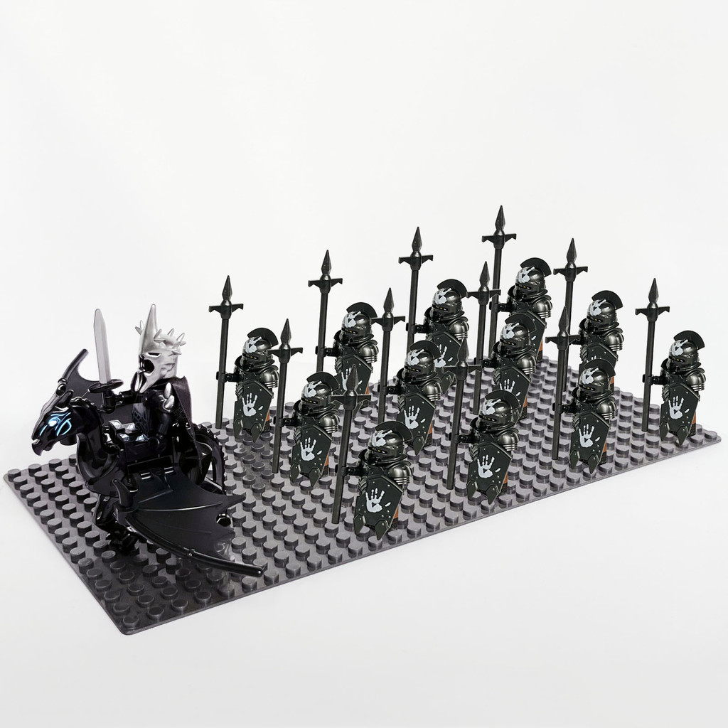13pcs Dark Lord Sauron Witch-king of Angmar Orcs Strong Uruk-hai Dark Knight Army Solider Figures Bu