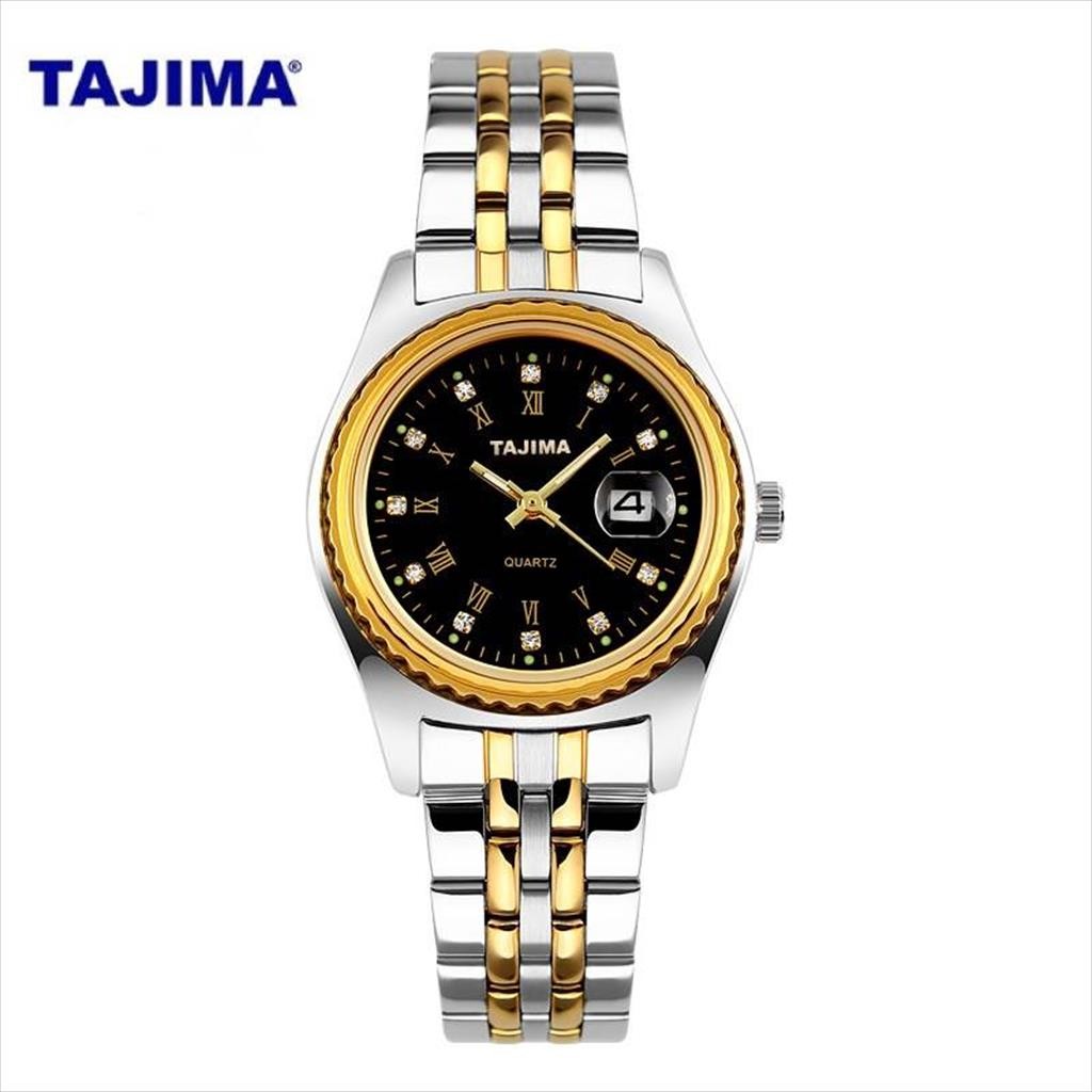 Jam Tangan Original Wanita Analog Date Tajima 1012 Stainless Steel Water Resist