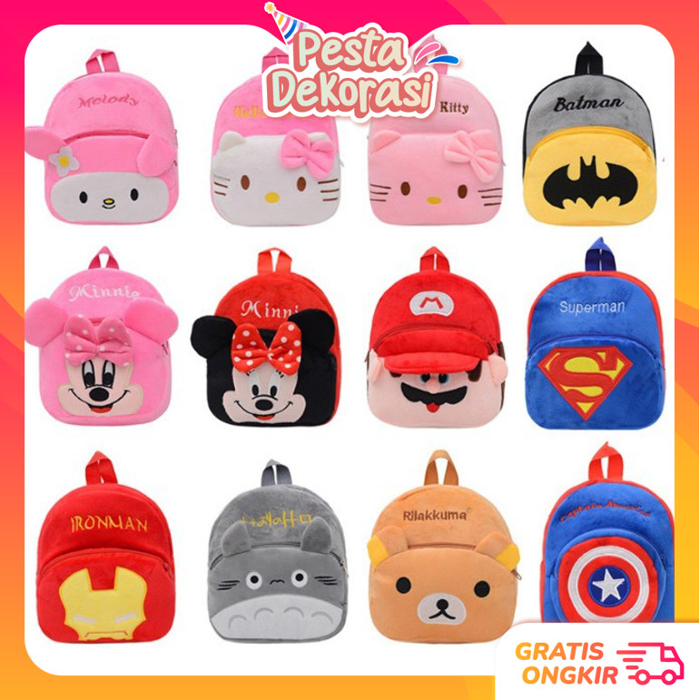 PESTA DEKORASI  R278 Tas Ransel Anak Anak Karakter Tas Anak Kecil  Backpack TasSekolah