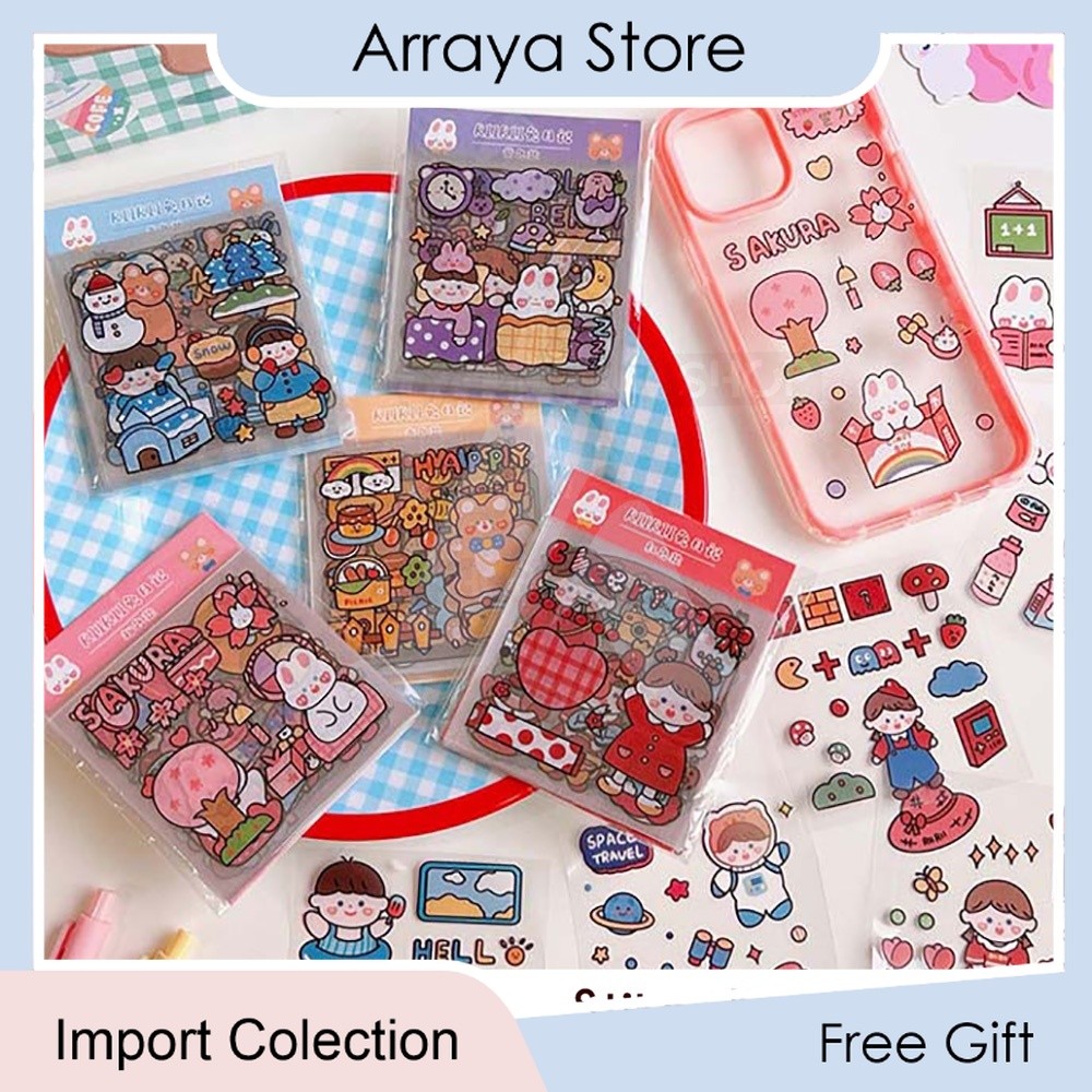 

Sticker Aesthetic Kelinci Beruang Lucu Stiker Dekorasi Journal Scrapbook Decor Stickers 【Arraya Shop】