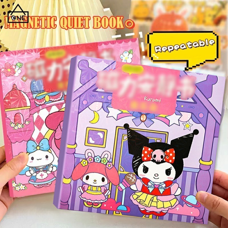 

Sanrio Mainan Puzzle Dekorasi DIY Buatan Tangan Buku Tenang Magnetik Tanpa Pemotongan