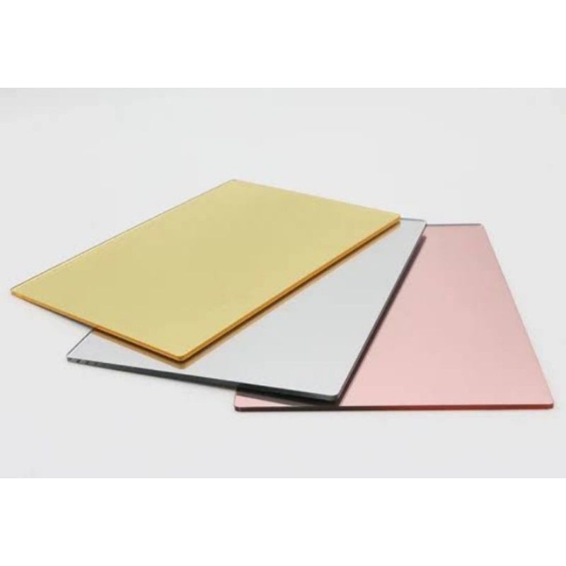 

Acrylic Gold Mirror ukuran A4 20 x 30 / Akrilik Lembaran 2mm Warna Emas uk A4