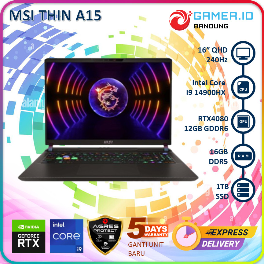 MSI VECTOR 16 14VHG I9 14900HX RTX4080 16GB 1TB 16" QHD+ 240HZ