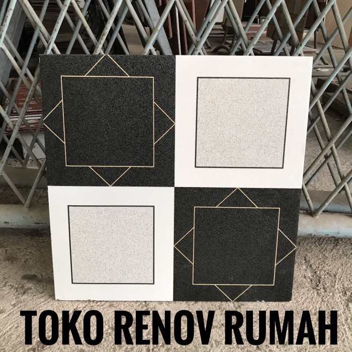 [New Arrival] Keramik lantai 40x40 putih motif/ keramik hitam motif/ keramik garasi