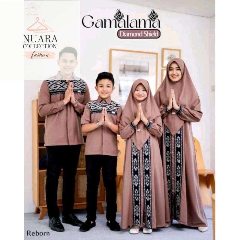 Baju couple keluarga Kemeja dan gamis Gamalama diamond shield baju couple keluarga, baju couple kond